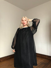 Load image into Gallery viewer, vintage 1960s black cocktail dress {XL}