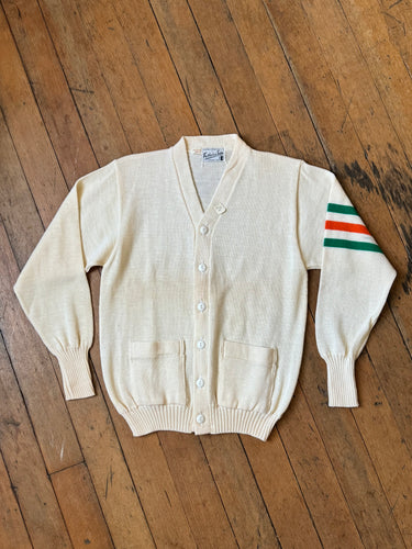 DEADSTOCK vintage 1950s cream letterman sweater