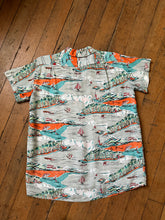 Load image into Gallery viewer, vintage 1950s novelty beach rayon shirt