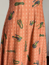 Load image into Gallery viewer, vintage 1970s hikers hiking print dress {xs}