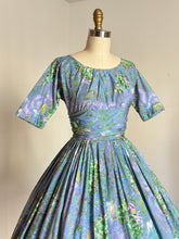 Load image into Gallery viewer, RARE vintage 1950s Marc Chagall novelty Evening Enchantment cotton dress {xs}