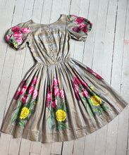 Load image into Gallery viewer, vintage 1960s John Wolf textiles floral cotton dress {s}
