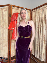 Load image into Gallery viewer, vintage 1930s purple velvet gown {xs}