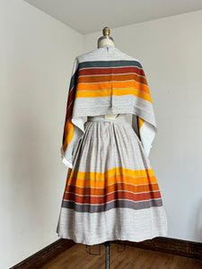 vintage 1960s linen sun dress set with shawl {xxs}