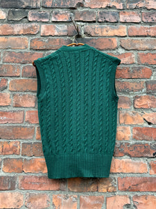 vintage 1940s green wool sweater vest