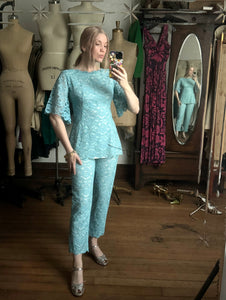 vintage 1960s lace pant set {xs}