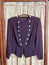 Load image into Gallery viewer, vintage 1930s 40s rayon bellboy blouse {s}