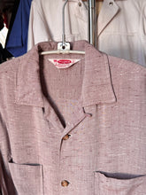 Load image into Gallery viewer, vintage 1950s flecked rayon long sleeve shirt loop collar