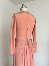 Load image into Gallery viewer, vintage 1940s pale peach rayon gown {s/m}