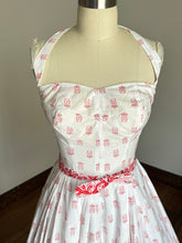 Load image into Gallery viewer, vintage 1950s pineapple print cotton sun dress {xs-m}