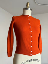 Load image into Gallery viewer, vintage 1950s orange wool cardigan {xs-m}