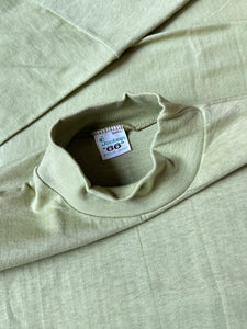 NOS vintage 1960s green mock neck t-shirt
