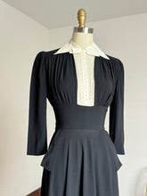 Load image into Gallery viewer, vintage 1930s black rayon dress {s}
