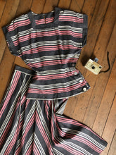 Load image into Gallery viewer, vintage 1950s striped two piece set {s}