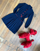 Load image into Gallery viewer, vintage 1930s navy dress {s/m}