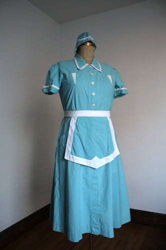 vintage 1940s uniform dress set {XL} A