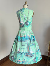 Load image into Gallery viewer, vintage 1950s novelty sailboat sun dress {xs}