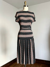 Load image into Gallery viewer, vintage 1940s rayon abstract print dress {xs}