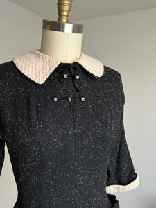 vintage 1950s flecked wool dress {s}