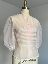 Load image into Gallery viewer, vintage 1950s sheer pink blouse {xs/s}