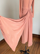 Load image into Gallery viewer, vintage 1940s pale peach rayon gown {s/m}