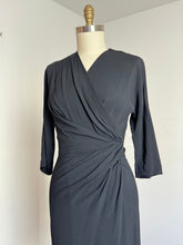 Load image into Gallery viewer, vintage 1950s black rayon Dorothy O’Hara dress {s-m}
