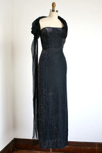 Load image into Gallery viewer, vintage 1950s silver Lurex evening dress {xs}