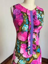 Load image into Gallery viewer, vintage 1960s pink flora maxi dress {xs}