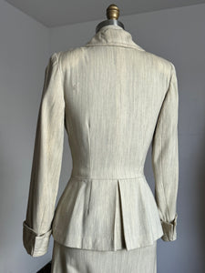 vintage 1940s cream wool suit {xxs}