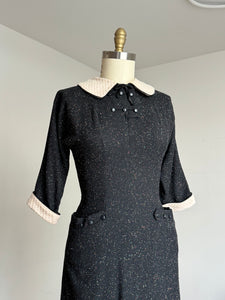 vintage 1950s flecked wool dress {s}