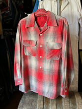 Load image into Gallery viewer, vintage 1950s plaid wool long sleeve shirt - loop collar