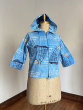 Load image into Gallery viewer, vintage 1960s nautical sail boat jacket with hood {XL}