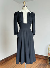 Load image into Gallery viewer, vintage 1930s black rayon dress {s}