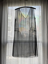 Load image into Gallery viewer, vintage 1920s black sheer silk dress {m/L}