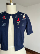 Load image into Gallery viewer, vintage 1950s cashmere Nautical cardigan {s-m}