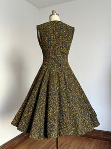 vintage 1950s fleck skirt set {m}