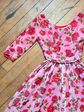 Load image into Gallery viewer, vintage 1950s roses dress {xxs}