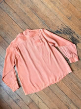 Load image into Gallery viewer, vintage 1950s long sleeve rayon shirt - loop collar