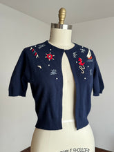 Load image into Gallery viewer, vintage 1950s cashmere Nautical cardigan {s-m}
