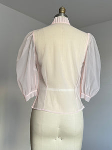 vintage 1950s sheer pink blouse {xs/s}