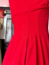 Load image into Gallery viewer, vintage 1950s red Jonathan Logan pinafore dress {xs}
