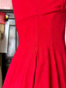 vintage 1950s red Jonathan Logan pinafore dress {xs}