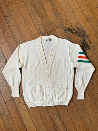 DEADSTOCK vintage 1950s cream letterman sweater