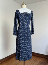 Load image into Gallery viewer, vintage 1930s navy rayon dress {m}