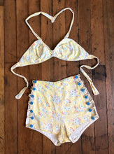 Load image into Gallery viewer, vintage 1940s cotton two piece swim suit