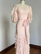 Load image into Gallery viewer, vintage 1930s pale pink silk evening gown {xs}