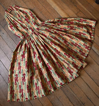 Load image into Gallery viewer, vintage 1950s novelty halter dress {m}