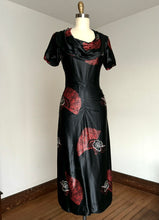 Load image into Gallery viewer, vintage 1940s novelty fan dress {xs}