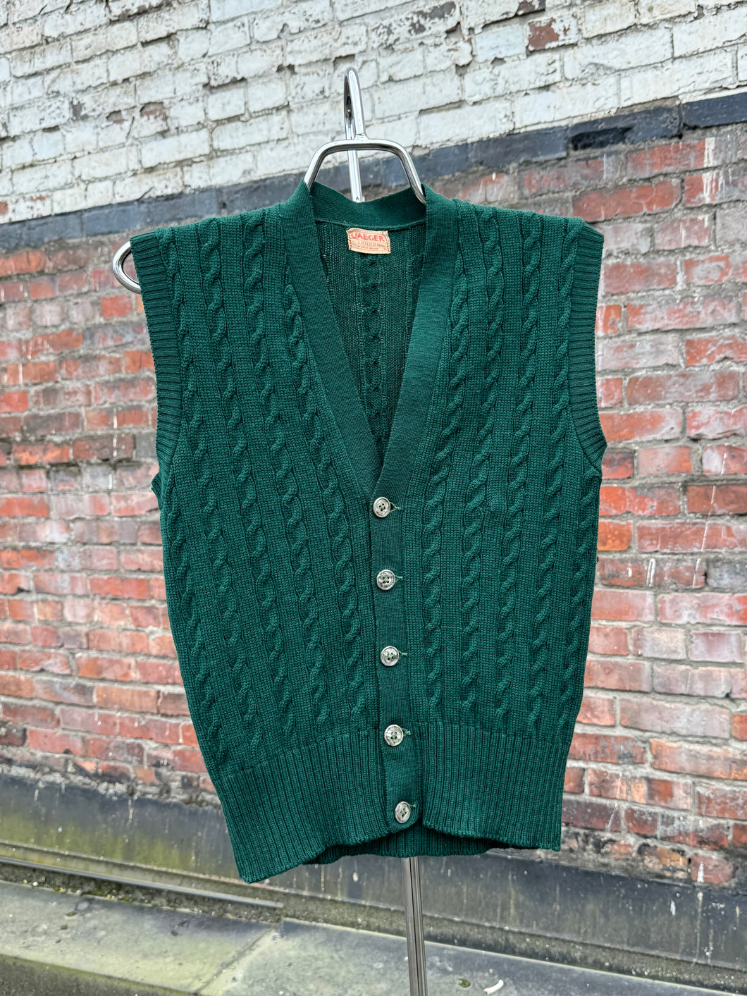 vintage 1940s green wool sweater vest