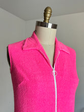 Load image into Gallery viewer, vintage 1960s pink terrycloth mini dress beach cover up {m-L}